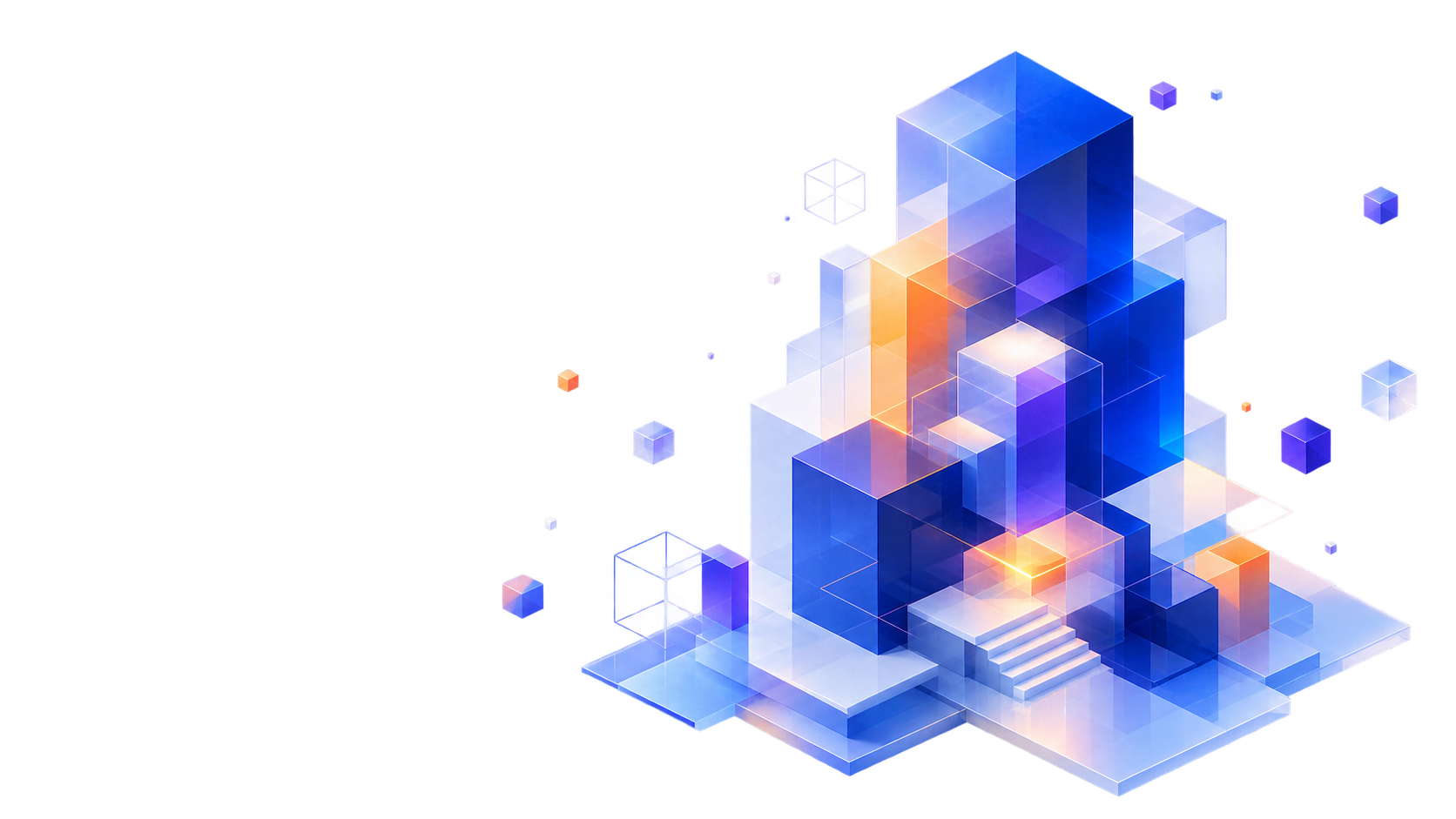 A luminous modular structure representing ideas becoming scalable systems